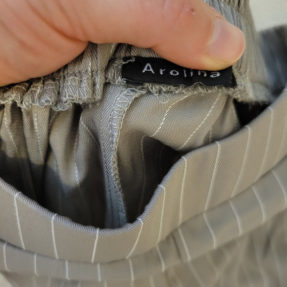 Carolina striped style pant Size small tan color trouser pant with elastic - Picture 7 of 10